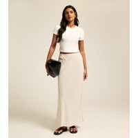 Women's Stone Linen Blend Bias Cut Midi Skirt New Look | New Look (UK)