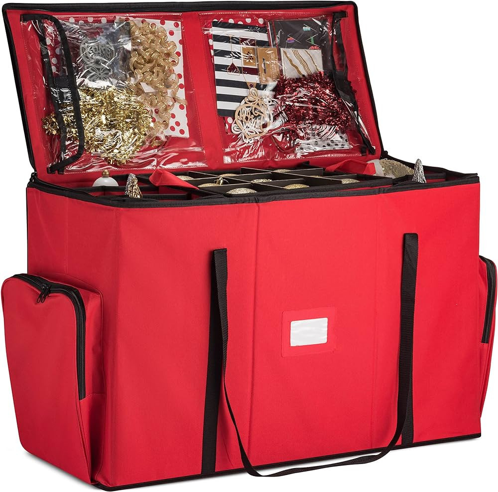 Zober Super Rigid 2-in-1 Christmas Ornament Storage Box & Xmas Figurine Container - Easy Access R... | Amazon (US)