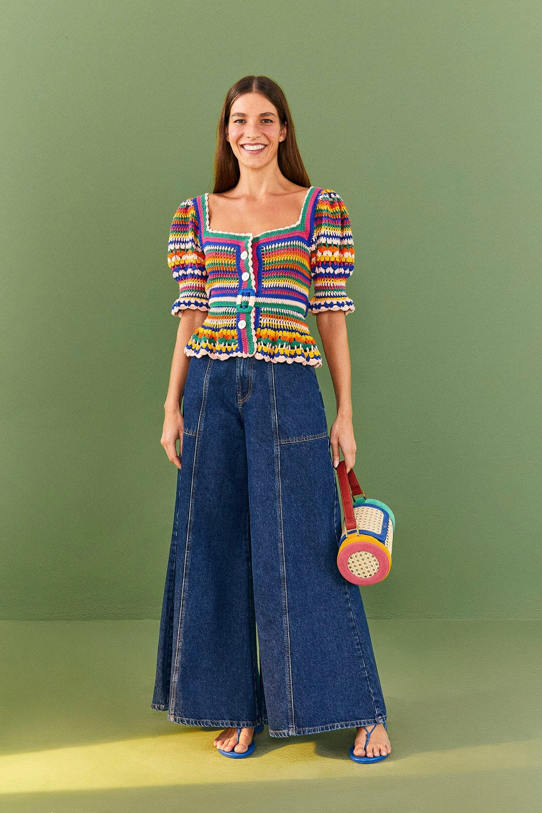 Multi Stitches Crochet Blouse | FarmRio (US)