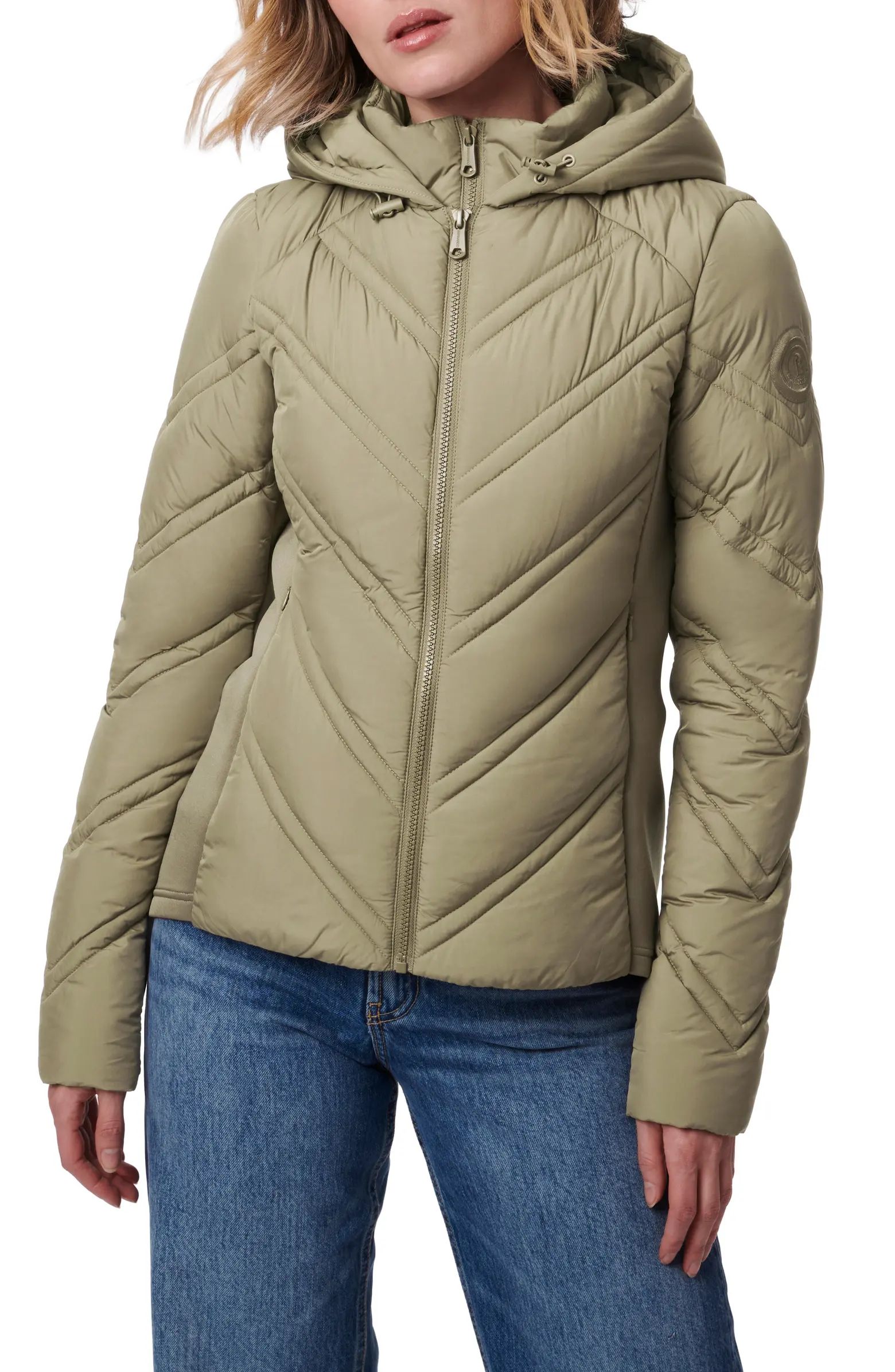 Bernardo Hooded Puffer Jacket with Bib | Nordstrom | Nordstrom