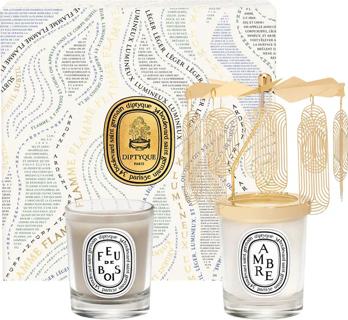 Diptyque Feu de Bois & Ambre (Fire Wood & Amber) Carousel Candle Set | Nordstrom | Nordstrom