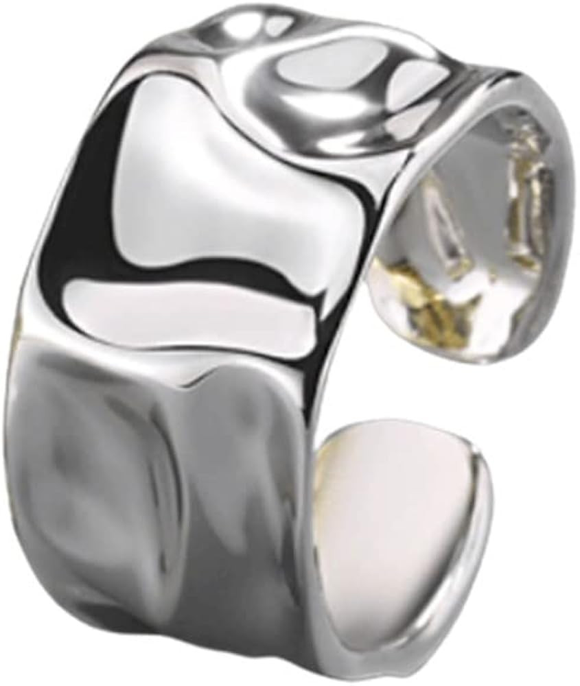 Vintage Cool Irregular Gold Silver Chunky Statement Rings Gold Plated Band Rings for Women Girl-S... | Amazon (US)