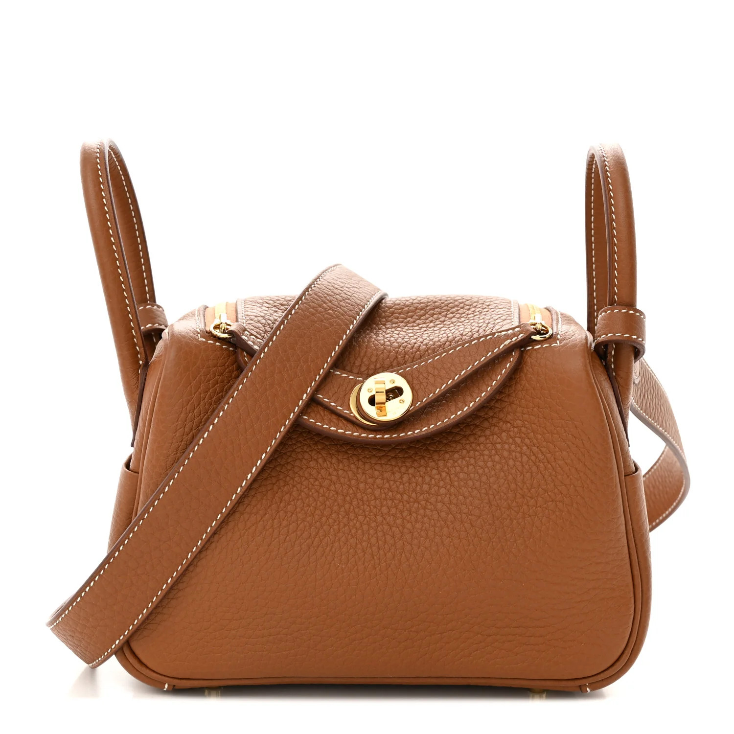 Taurillon Clemence Mini Lindy 20 Gold | FASHIONPHILE (US)