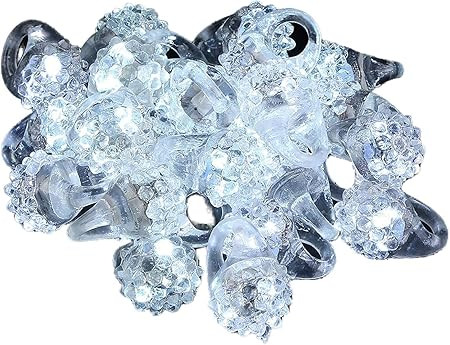 C&H Solutions Shining White Clear LED Flashing Jelly Bumpy Finger Rings (24 Ct) | Amazon (US)