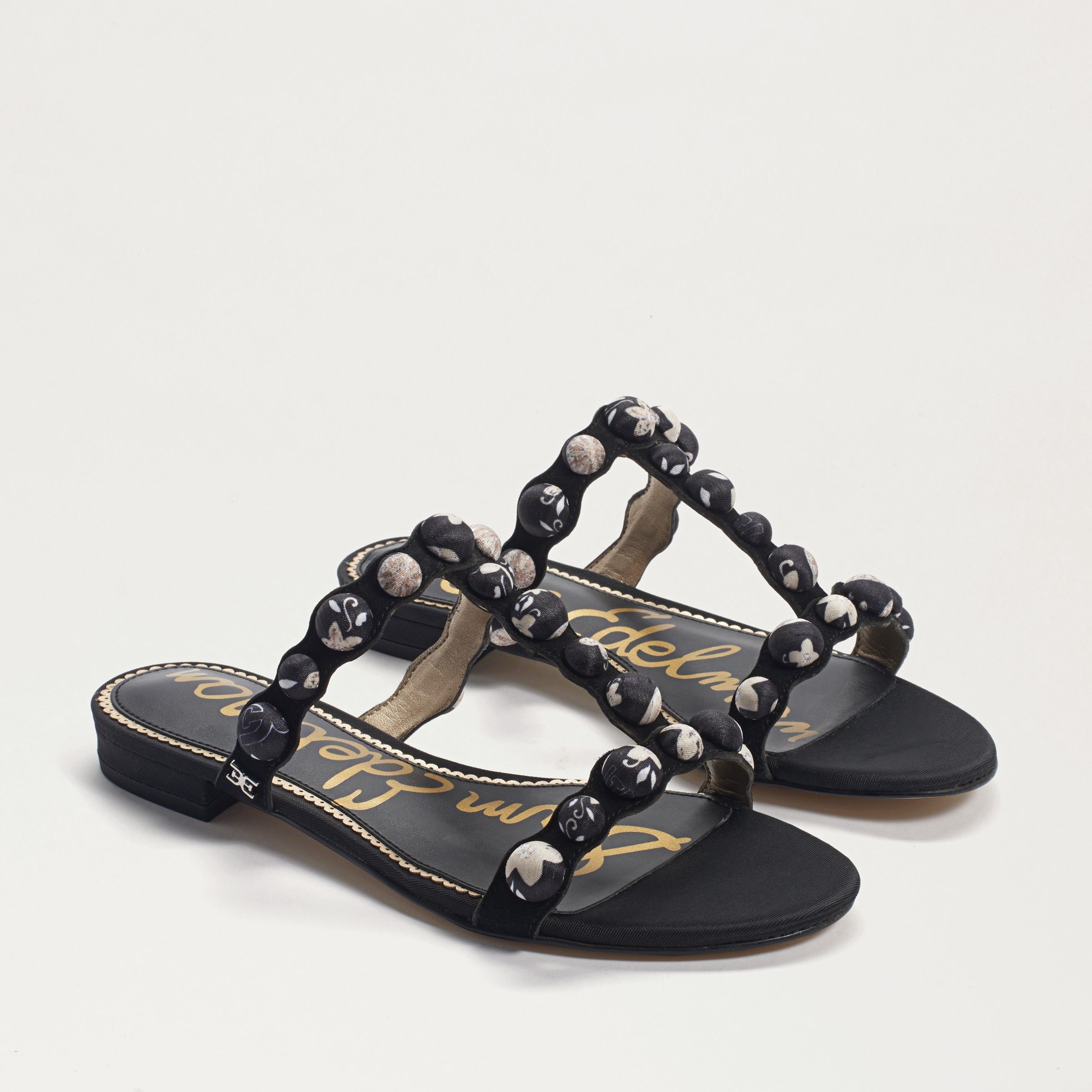 Sam Edelman Tova Slide Sandal Black/Black Multi | Sam Edelman