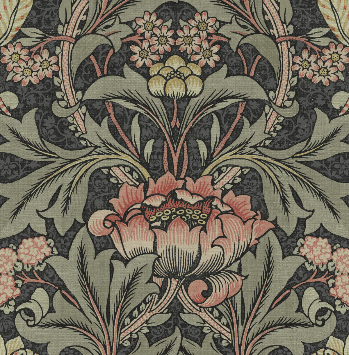 NextWall 30.75-sq ft Charcoal and Rosewood Vinyl Floral Self-adhesive Peel and Stick Wallpaper in Black | NW41501 | Lowe's