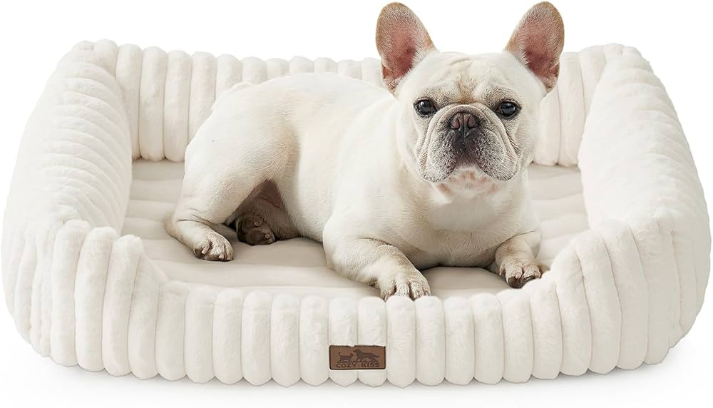 Cute Pet Bed for Small Dogs & Cats - Washable Rectangle Dog Bed with Anti-Slip Bottom, Soft Calmi... | Amazon (US)