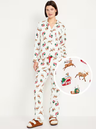 Flannel Pajama Set for Women | Old Navy (US)