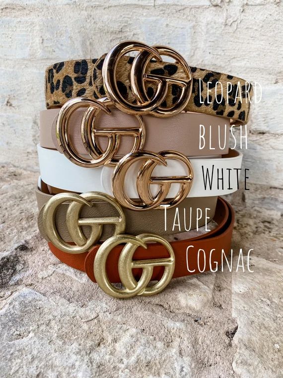 Faux Leather Belt - GO Belt | choose your color: black, cognac camel, white or taupe | free shipp... | Etsy (US)