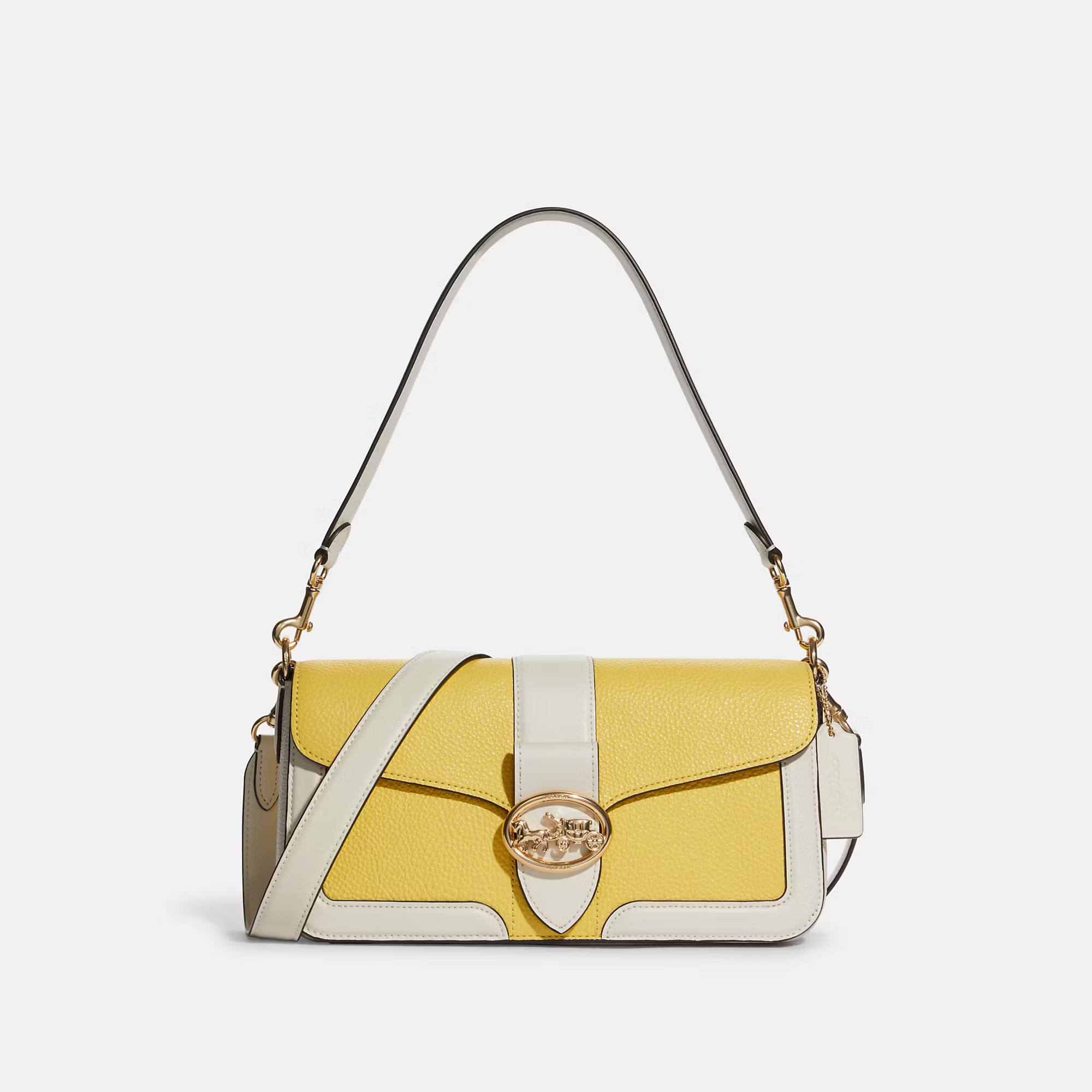 Coach Outlet Women's Georgie Shoulder Bag In Colorblock - Gold/retro Yellow/chalk | Coach Outlet US