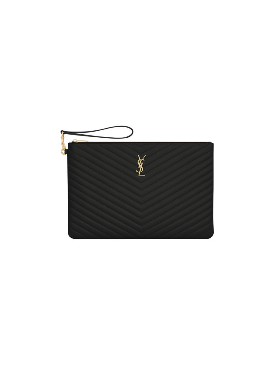 Shop Saint Laurent Cassandre Matelasse Document Holder in Quilted Leather | Saks Fifth Avenue | Saks Fifth Avenue