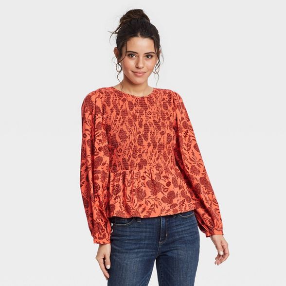 Women's Puff 3/4 Sleeve Smocked Blouse - Universal Thread™ | Target