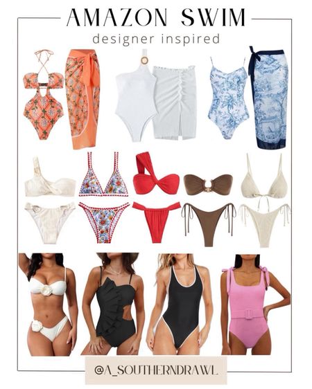 Designer inspired swimsuits from Amazon 💦

Amazon finds - amazon swim - women’s swimsuits- summer bikinis - summer swimsuits 

#LTKStyleTip #LTKSeasonal #LTKSwim