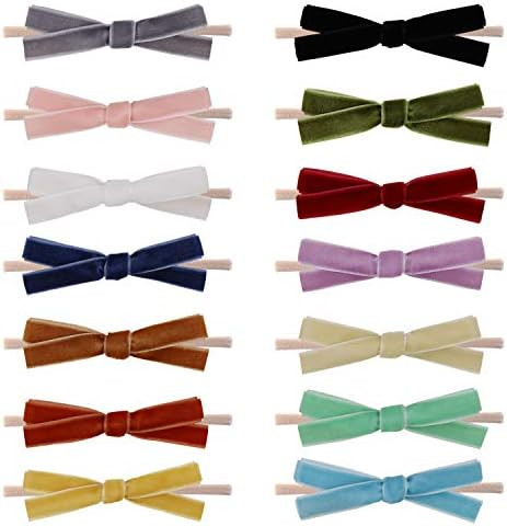 Baby Girl Headbands and Bows, Newborn Infant Toddler Nylon Hairbands Hair Accessories by LittleJoJo | Amazon (US)