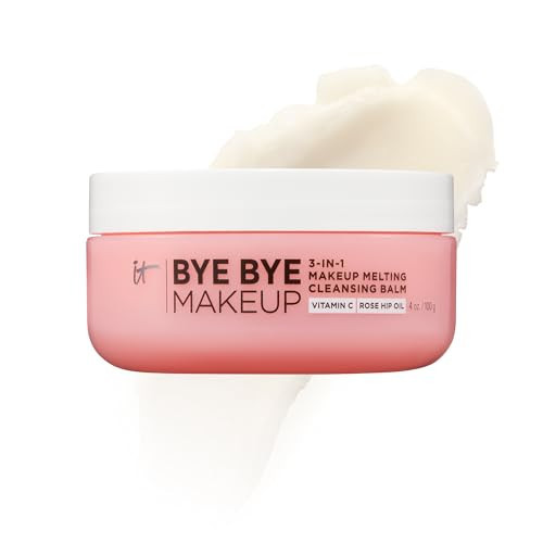 IT Cosmetics Bye Bye Makeup Cleansing Balm - 3-in-1 Makeup Remover, Facial Cleanser & Hydrating Facial Mask - With Vitamin C, Ceramides, Shea Butter & Rosehip Oil - 4 oz | Amazon (US)