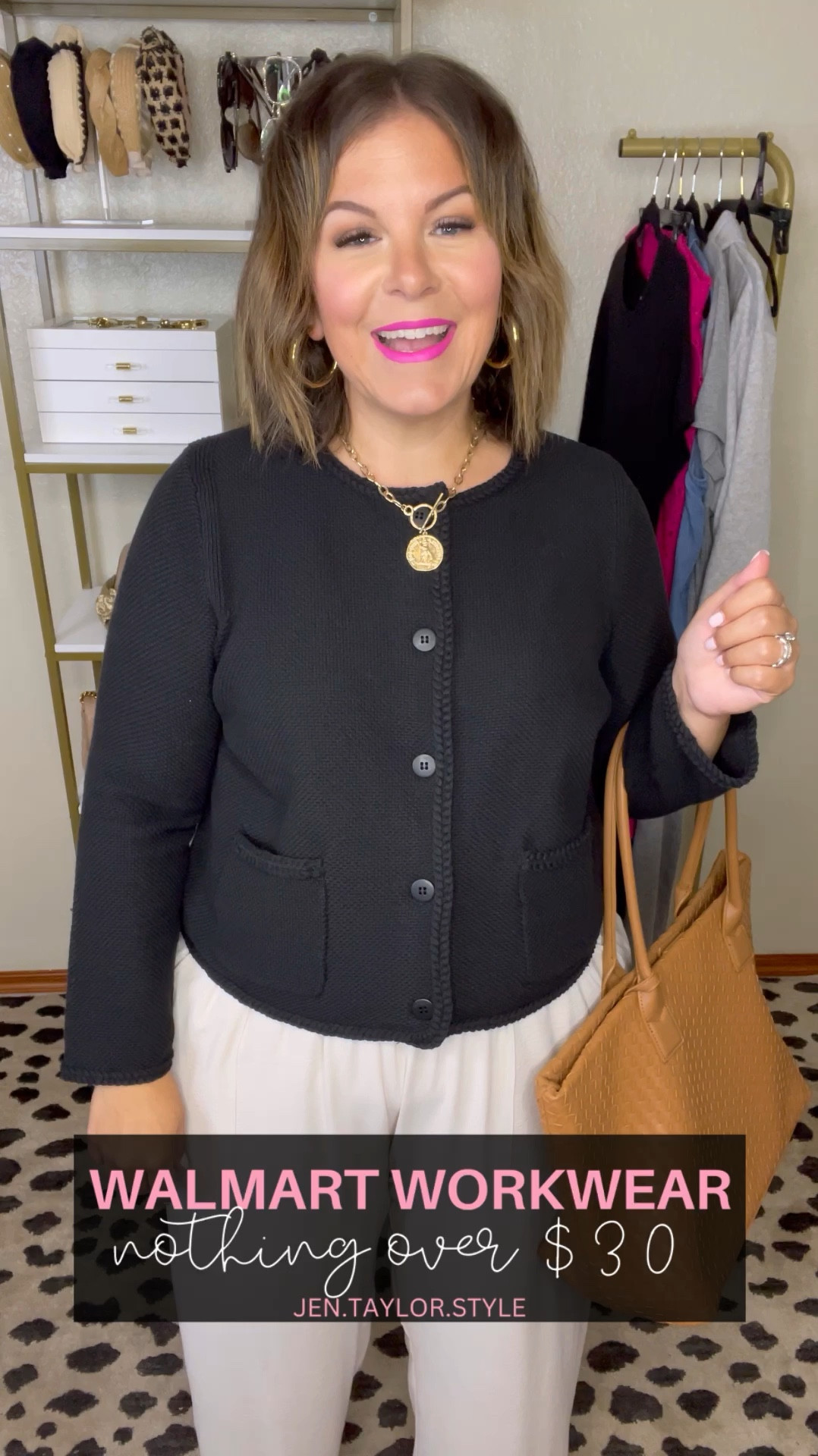 Walmart work outfit idea - with nothing over $30! This would be a great teacher outfit, too. There are plus size pants and regular size pants in this style - both $20 or less and so comfortable. Tons of color options! This lady jacket cardigan that looks like J.Crew is under $13 on sale! Cardigan is XL, pants are 3X but I could do a 2X as well. 

#LTKMidsize #LTKPlusSize #LTKWorkwear