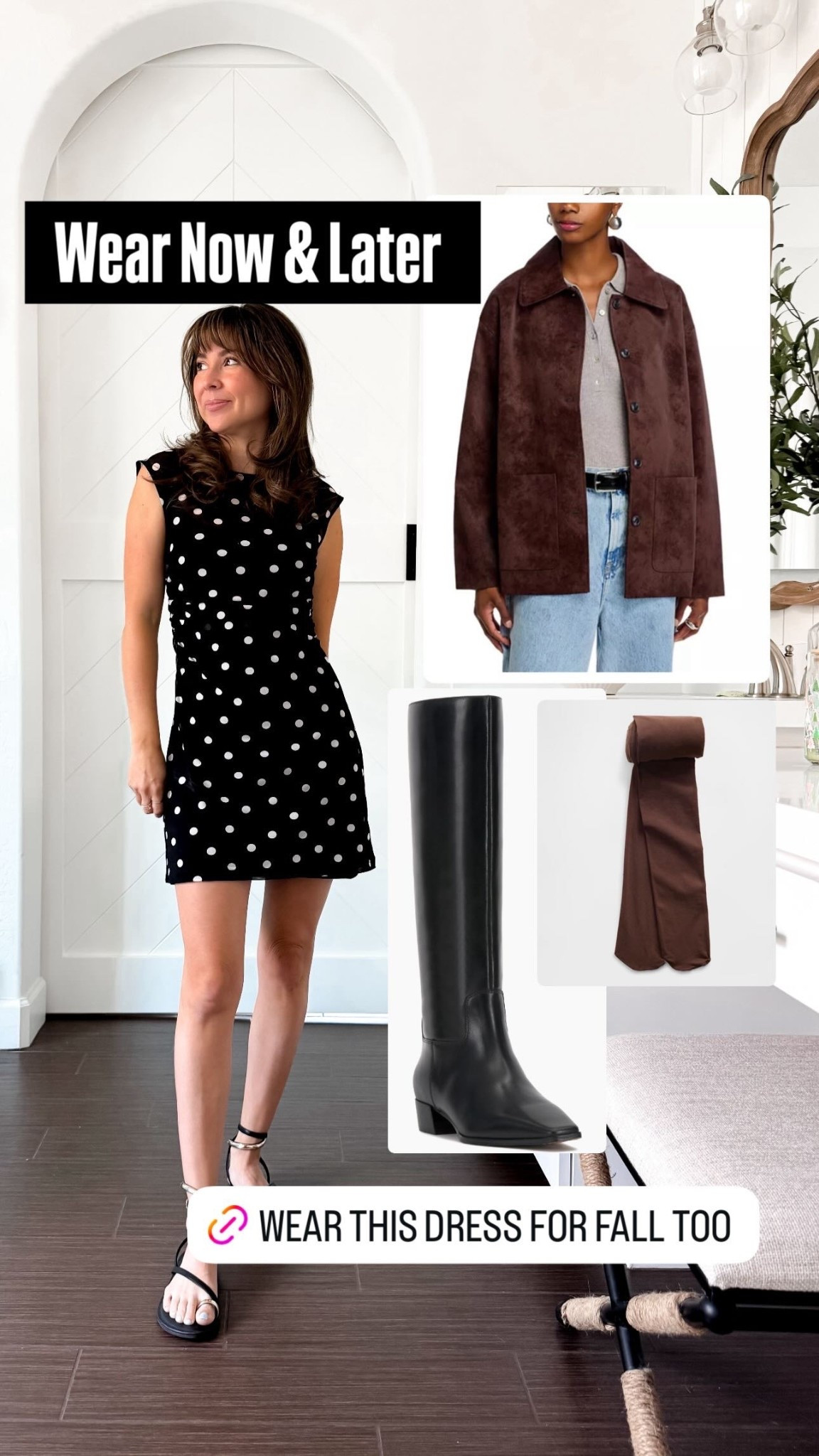wear now and later 🤍 polka dot dress with boots

#LTKSeasonal #LTKStyleTip #LTKWorkwear
