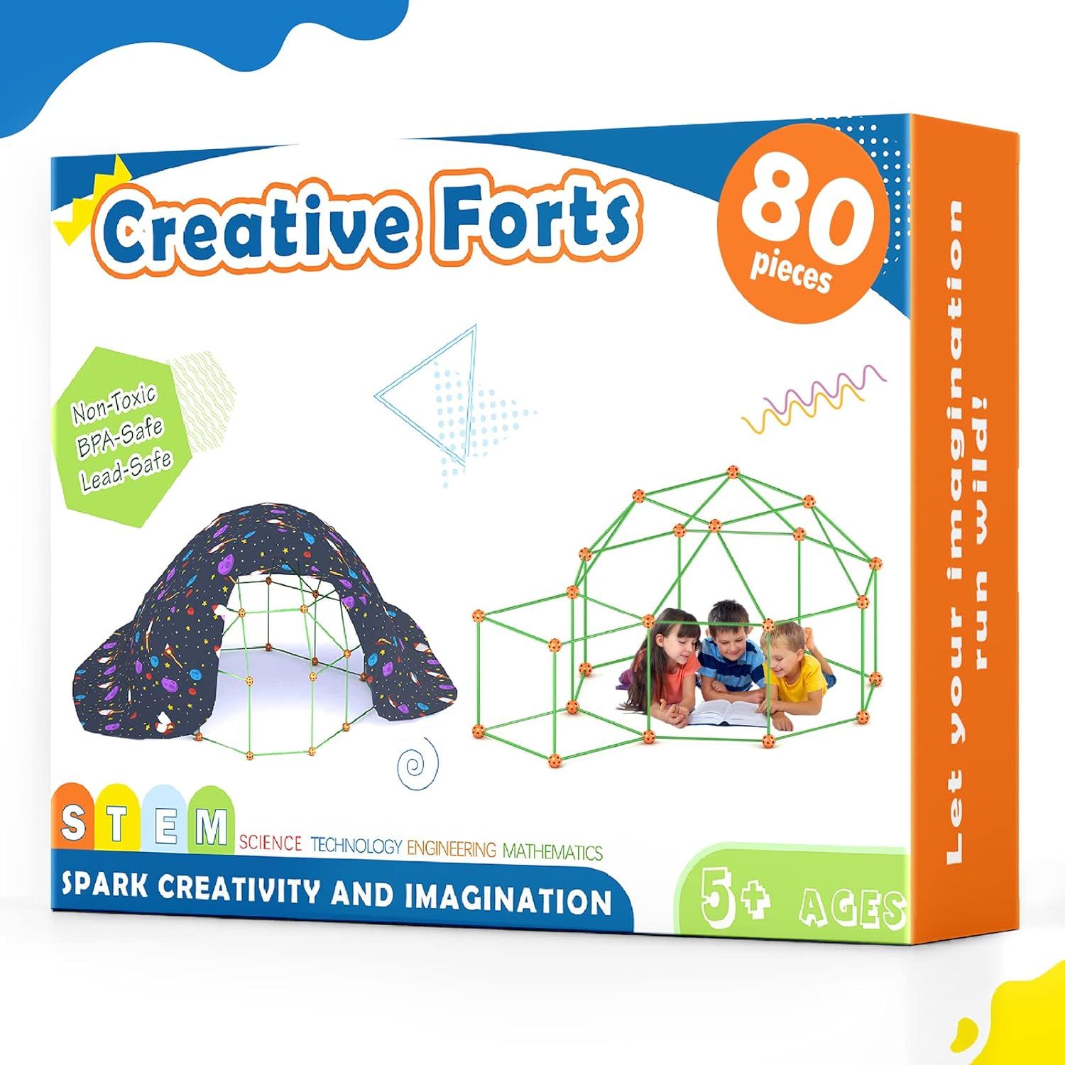 Tiny Land Kids-Fort-Building-Kit-80 Pieces-Creative Fort Toy for 5,6,7,8 Years Old Boy & Girls-ST... | Amazon (US)