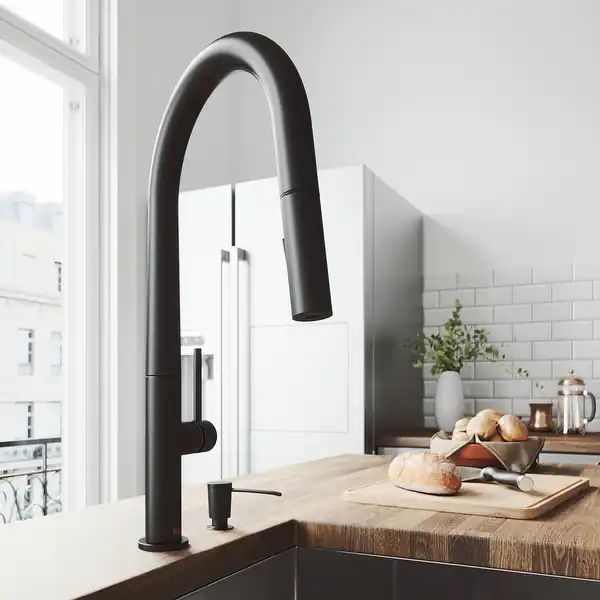 VIGO Greenwich Pull-Down Spray Kitchen Faucet - Faucet - Matte Black | Bed Bath & Beyond