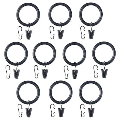 SYRLIG Curtain ring with clip and hook - black - IKEA | IKEA (DE)