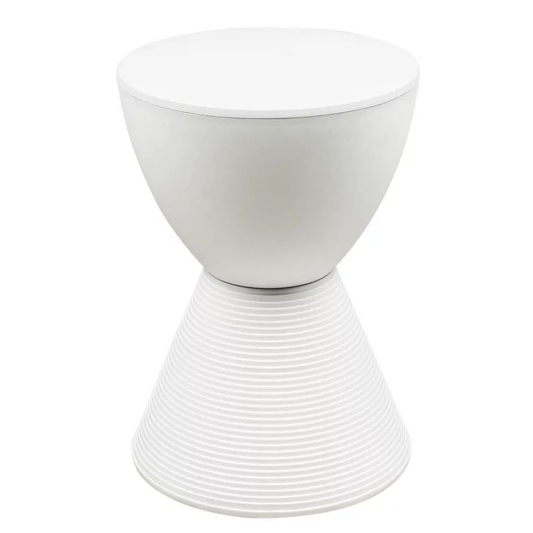 LeisureMod Boyd Modern Round Plastic Side Table White | Walmart (US)