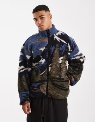 ONLY & SONS scene print fleece in light blue | ASOS (Global)