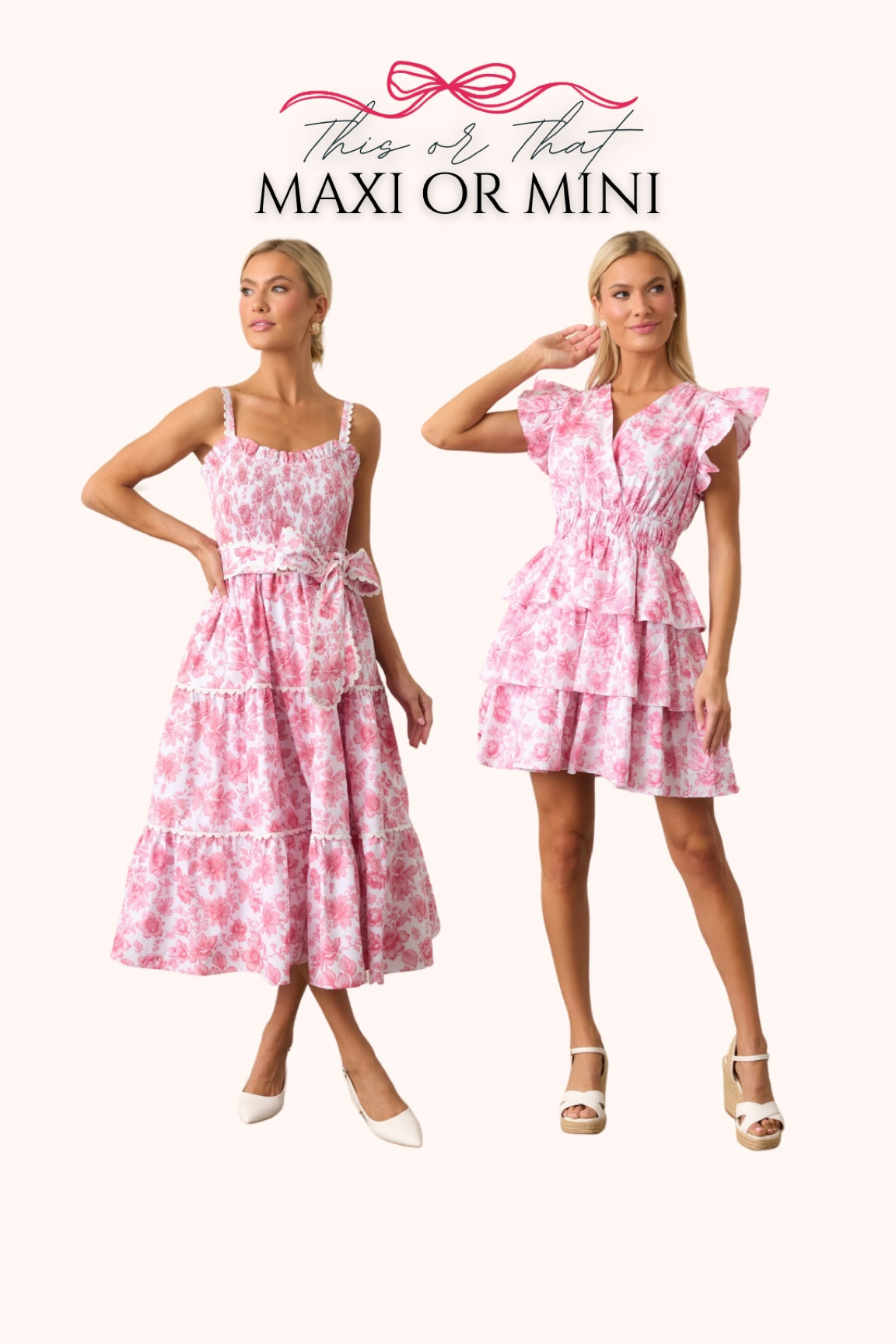 Two gorgeous pink and white dress options from red dress boutique for spring! Perfect for Easter dresses or for girl baby shower dresses! 

#LTKStyleTip