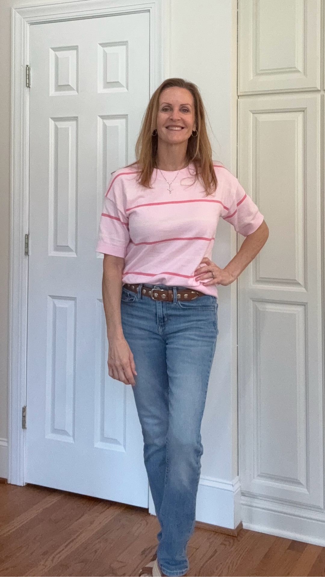 This lightweight sweater is the softest sweater I own!  Right now, when the weather can be cold or warm, the sweater is perfect!  It comes in several color choices and is under $20!
***I’m wearing a small 

#LTKOver40 #LTKSaleAlert #LTKSeasonal