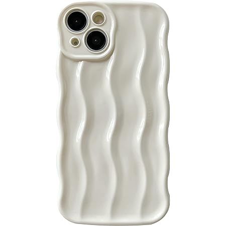 Caseative Water Ripple Pattern Curly Wave Frame Soft Compatible with iPhone Case (White,iPhone 13... | Amazon (US)