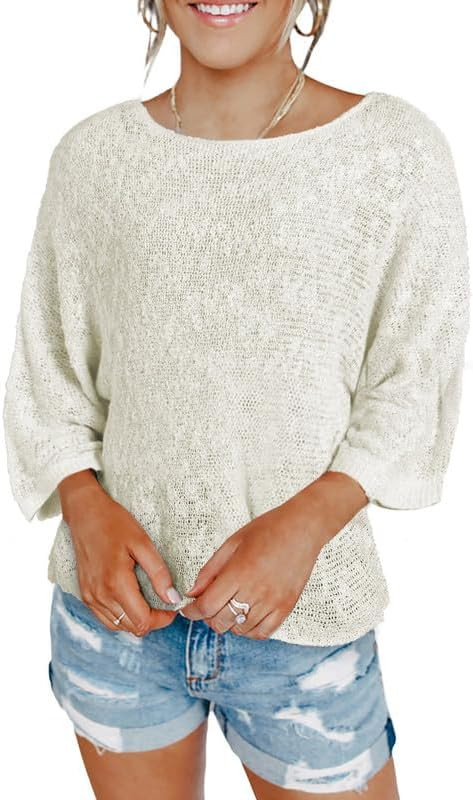 Dokotoo Womens 2024 Cute Spring Summer Color Block Striped Lightweight Comfy Cable Knit Beach Boh... | Amazon (US)