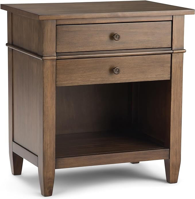 SIMPLIHOME Carlton 24 inches Wide Night Stand, Bedside table, Rustic Natural Aged Brown SOLID WOO... | Amazon (US)