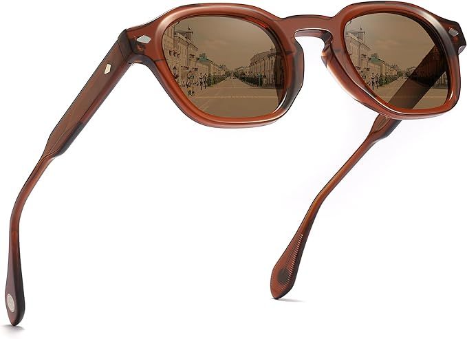 TACLOFT Acetate Polarized Sunglasses for Women and Men - Trendy Round Cat Eye Styles HD Polarized... | Amazon (US)