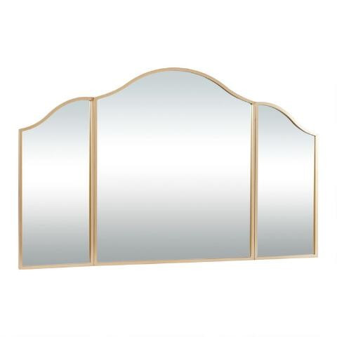 Gold Traditional 3 Panel Wall Mirror | World Market