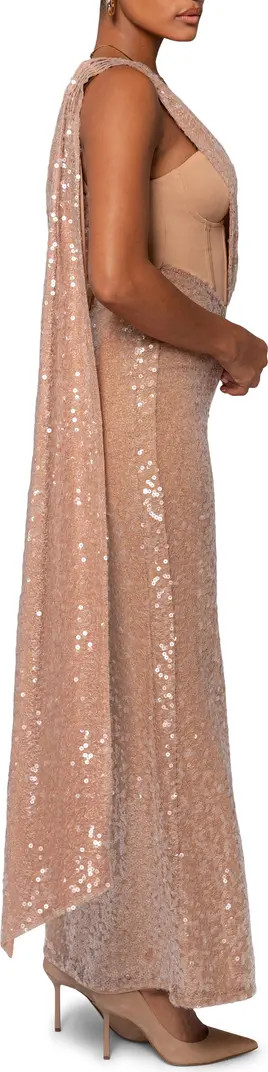 Amani Sequin Drape Sleeveless Gown | Nordstrom