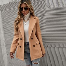 Solid Double Breasted Blazer | SHEIN