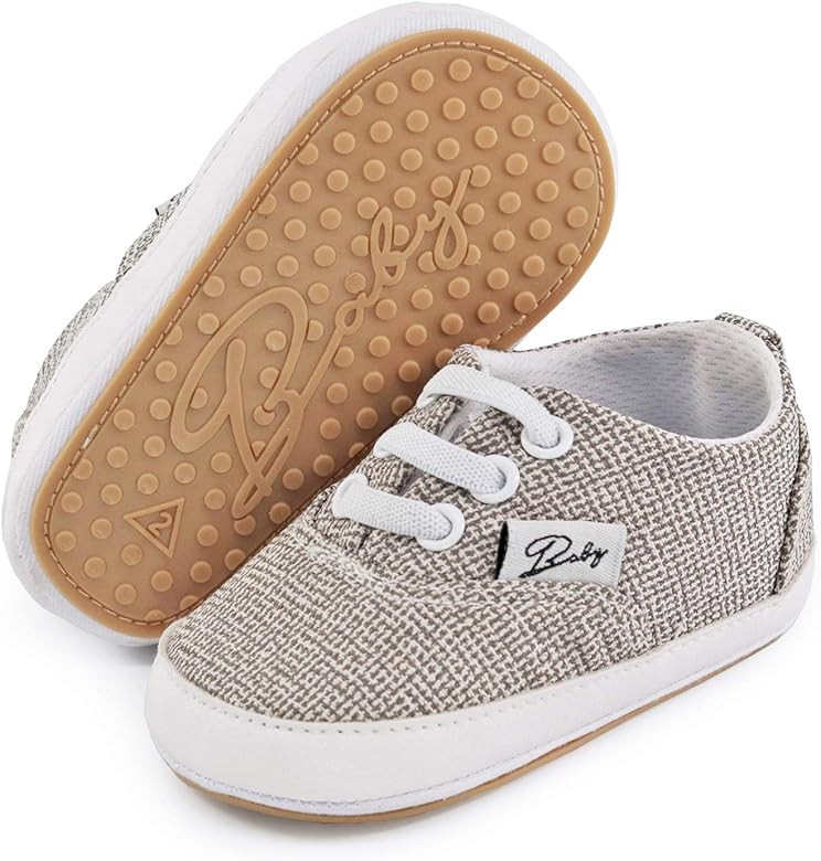 RVROVIC Baby Boys Girls Shoes Canvas Toddler Sneakers Anti-Slip Infant First Walkers 0-18 Months | Amazon (US)