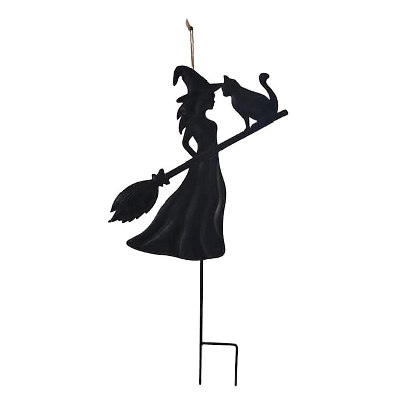 Spellbound Witch & Cat Yardstake, 24" | At Home