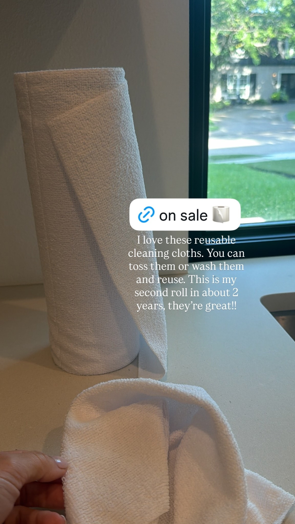 I love these reusable cleaning cloths. You can toss them or wash them and reuse. This is my second roll in about 2 years, they’re great!!
