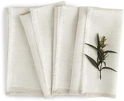 Solino Home Linen Fall Cloth Napkins – Light Natural, 100% Pure Linen Napkins Set of 4 – Hand... | Amazon (US)