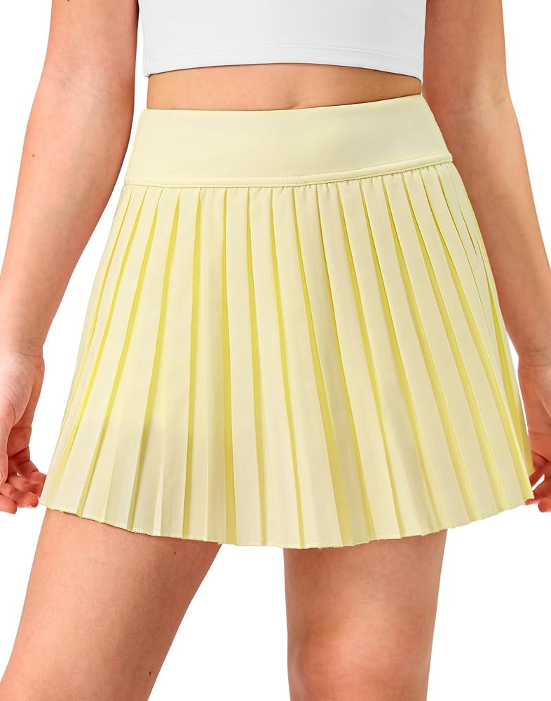 Falda de tenis para ni\u00f1as con pantalones cortos, falda pantal\u00f3n atl\u00e9tica plisada c... | Amazon (US)