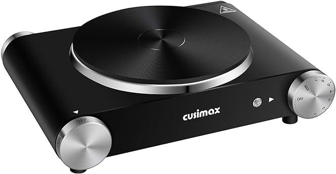 CUSIMAX Electric Hot Plate for Cooking Portable Single Burner 1500W Cast Iron hot plates Heat-up ... | Amazon (US)