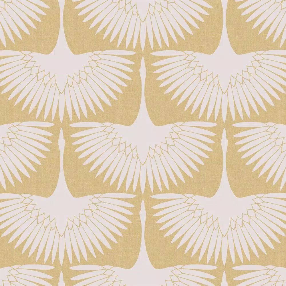 Tempaper 28 sq. ft. Genevieve Gorder Feather Flock Golden Hour Peel and Stick Wallpaper-FE14117 -... | The Home Depot