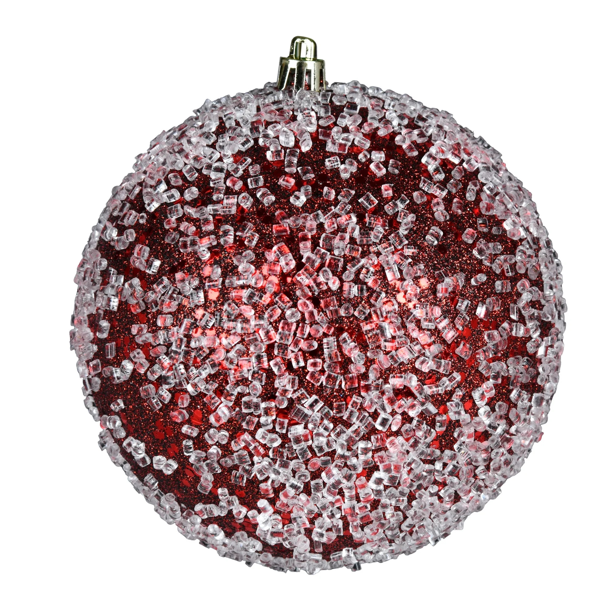 Vickerman 4.75" Burgundy Glitter Hail Ball Ornament, 4 per Bag | Walmart (US)