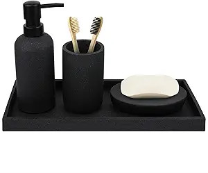 TAUVLL Bathroom Accessory Set-4 Pcs Complete Resin Bathroom Countertop Vanity Accessories Sets Va... | Amazon (US)