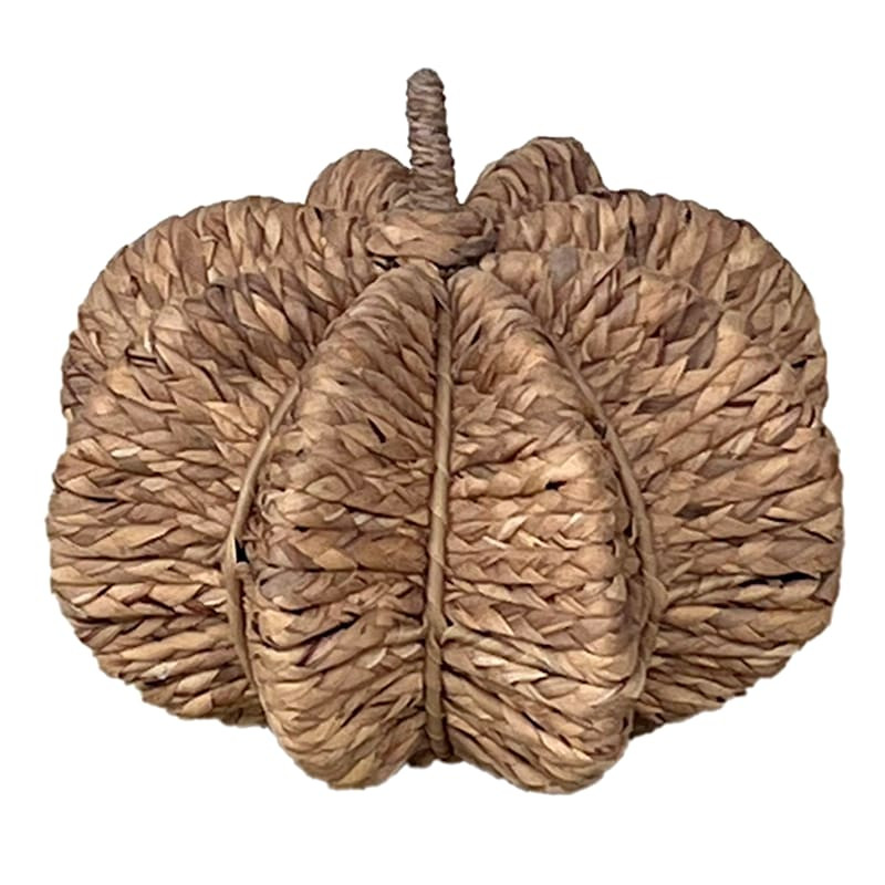 Braided Natural Hyacinth Pumpkin, 8.6" | At Home