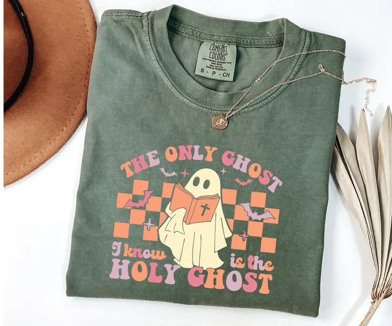Comfort Colors\u00ae The Only Ghost Shirt, I Know Is The Holy Ghost Shirt, Religious Halloween Te... | Etsy (Global)