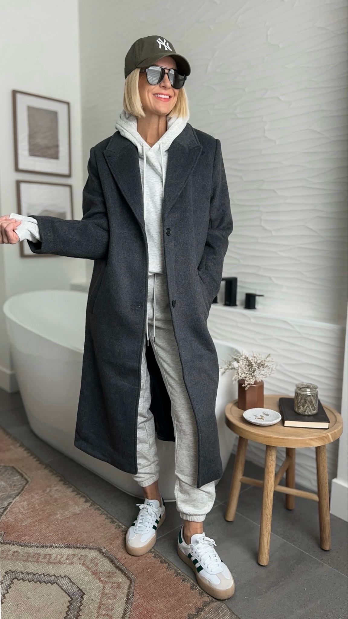 Easy, cozy, Winter outfit! Perfect travel pieces too.
Sizing:
Coat: wearing medium tall, exchanging for small. Runs big 
Sweatpants: wearing small
Hoodie: wearing medium, also have another color in small. 
Shoes: size down 1 full size 


#LTKshoecrush #LTKSeasonal #LTKtravel