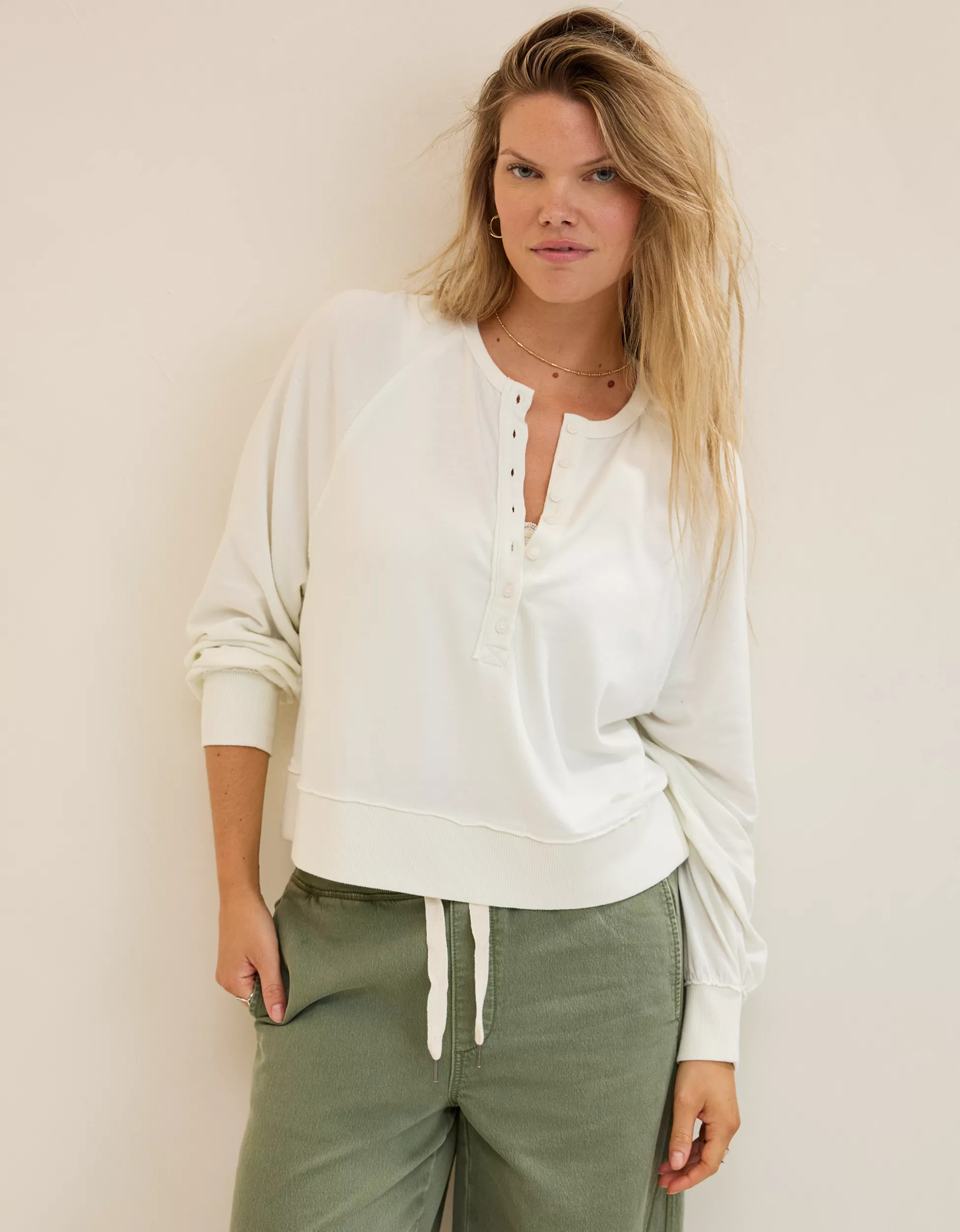 Aerie Happy Snit Henley T-Shirt | Aerie