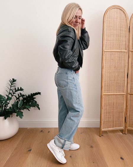 styling my latest @reebok sneakers from @dsw a new way today. They add a great classic, retro, & clean vibe to baggy denim and an oversized bomber. I’m a big fan. Runs TTS (took a 
size 8) #MyDSW #Ad #Reebok

#LTKfindsunder100 #LTKshoecrush