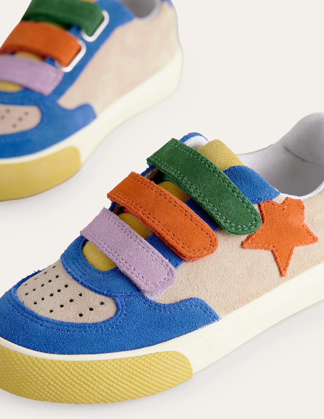 Leather Low Tops - Multi Colourblock Star | Boden US | Boden (US)